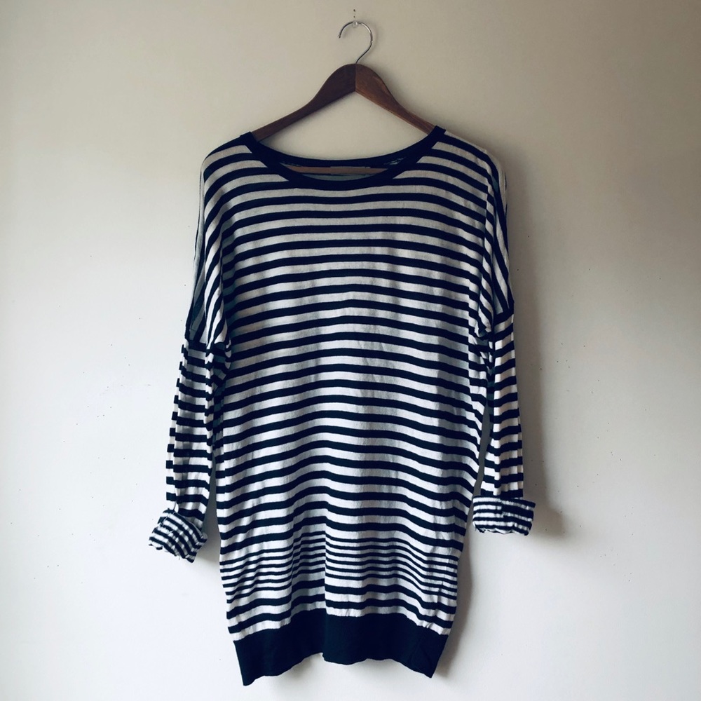 Vince Black & White Striped Sweater (L)